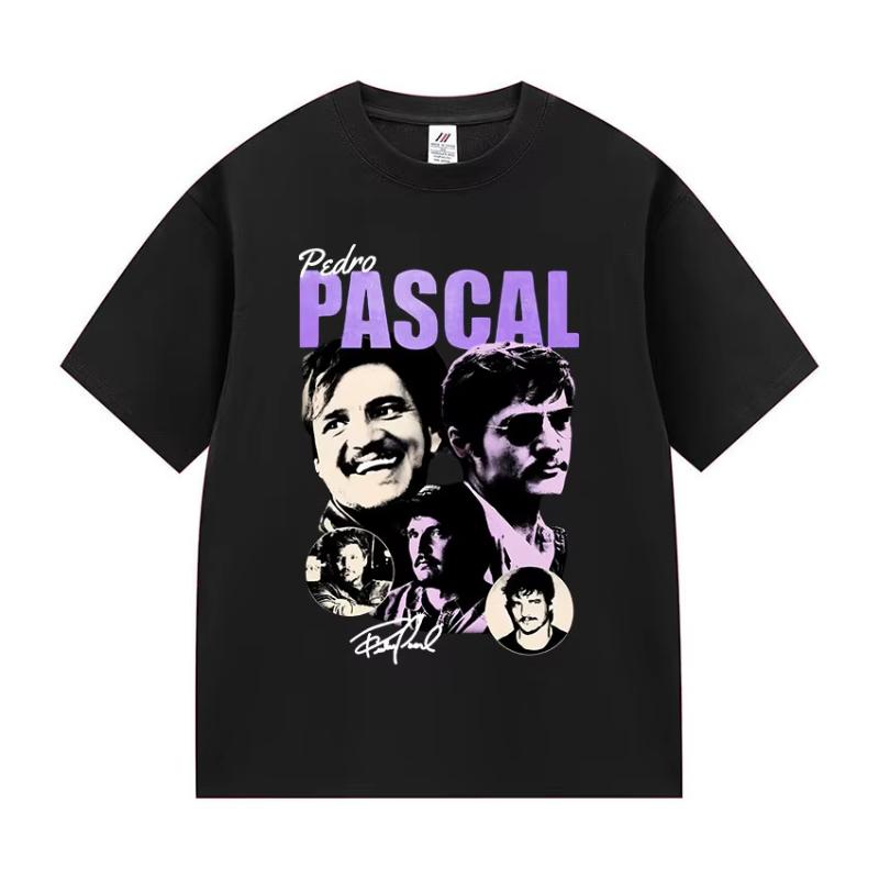Actor Pedro Pascal Movie Graphic T Shirt Unisex's Retro High Quality Fashion Clothing T-shirts Unisex Cotton Oversized T-shirt Tops