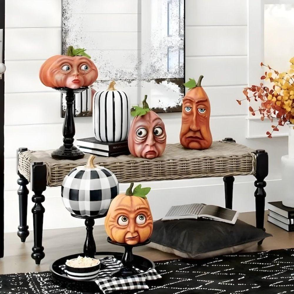 

Halloween Spooky Giant Pumpkin Toy Resin Aesthetic Yard Decor Vintage Halloween Decor Yard s-style 3