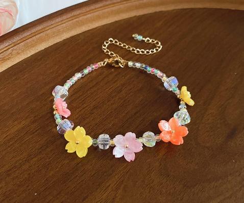 Crystal Beads Resin Flower Jewelry Set Sweet Summer Style
