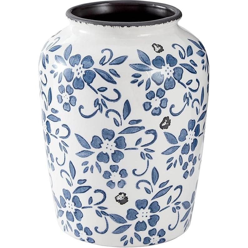 Chinese Blue and White Porcelain Vase, Ceramic Flower Vase Home Décor, Vases for Your Kitchen, Bedroom, Living Room, Bathroom, & Shelf Centerpiece