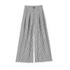 Spicy Girl 2025 Summer Ice Silk Striped Wide-Leg Pants - Plus Size, Casual, Hip-Hugging, Lazy Style