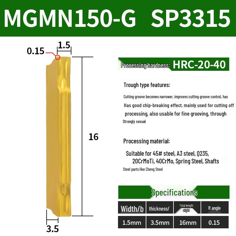 CNC Grooving Blade MGMN300/400-M for Stainless Steel, Ceramic, Aluminum Lathe Parting Tool Inserts