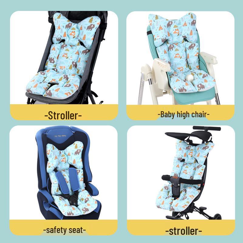 Soft Breathable Baby Stroller Seat Cushion, Washable Cotton Pad for Stroller or High Chair