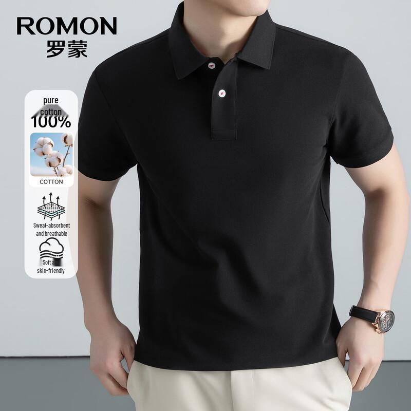 

ROMON Men s Heavyweight Pure Cotton Short Sleeve Polo Shirt 26187 195