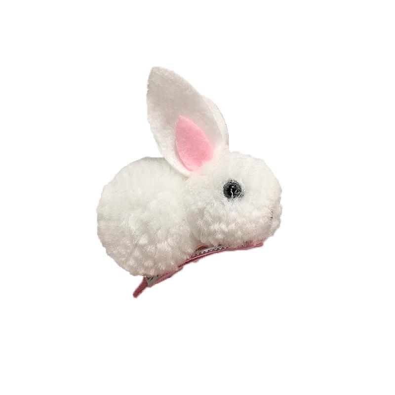 3D Plush Rabbit Hair Clip for Girls - Cute Hair Accessory