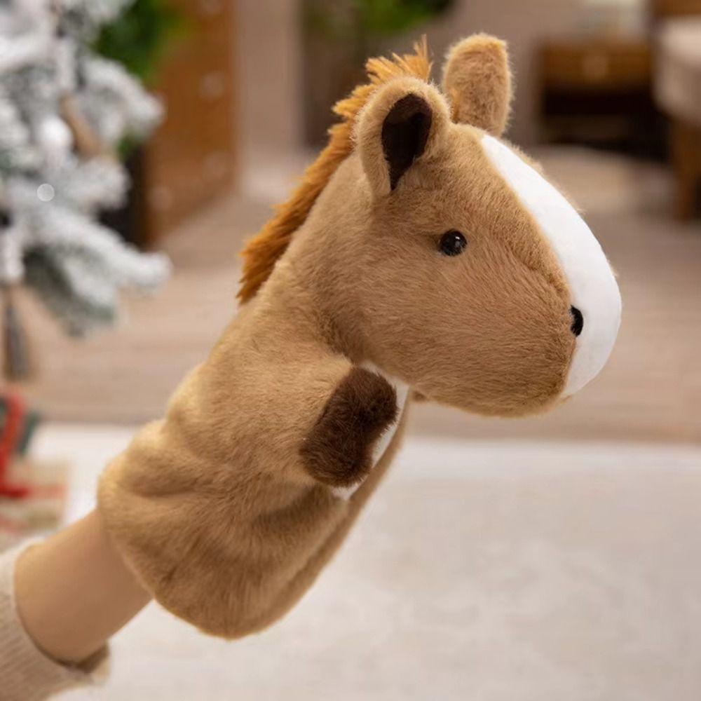 Storytelling Hand Finger Story Puppet Soft Stuffed Plush Horse Toys  Kid Gift