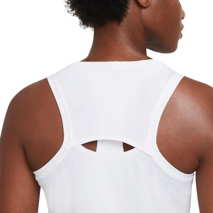 Nike Court Victory Canotta Sportiva da Donna con Scollo a V Senza Maniche Schiena Solida Orlo Curvo Top Bianco CV4785-100