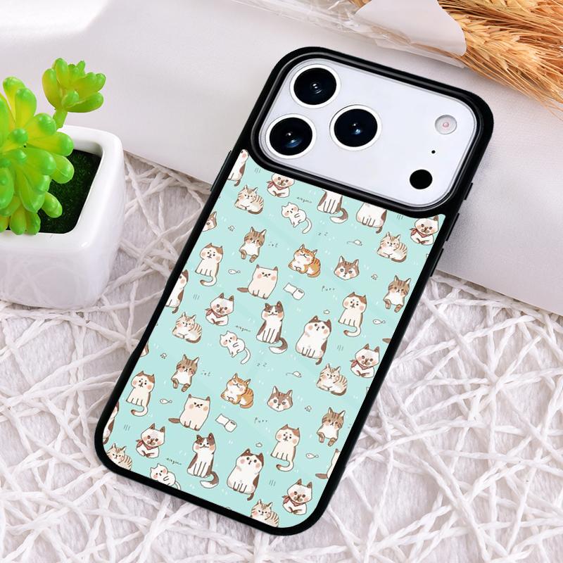 Funny Cartoon Cat Soft Phone Case for iPhone 17 Air 16 15 11 12 14 13 Pro Max Shockproof Cover