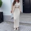 Autumn 2023 European & American Fashion Knitted Long Dress Set for Women