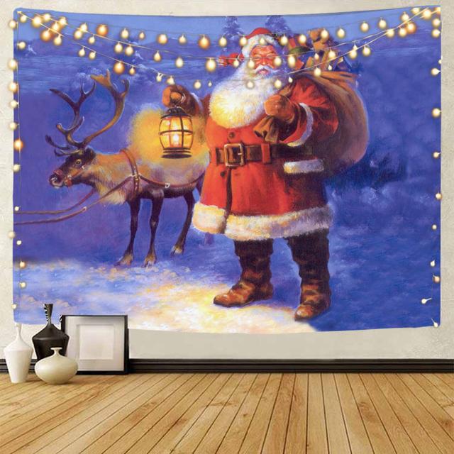 Christmas Santa Background Decoration Tapestry Christmas Party Bar Background Decoration Tapestry Christmas Home Background