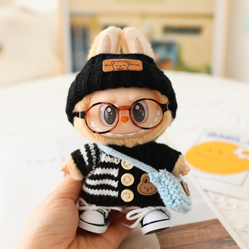 Knitted Sweater Set with Hat/Bag/Glass/Shoes Doll Clothes Outfit for 17cm Figures 1st/2nd/3rd (No Doll)