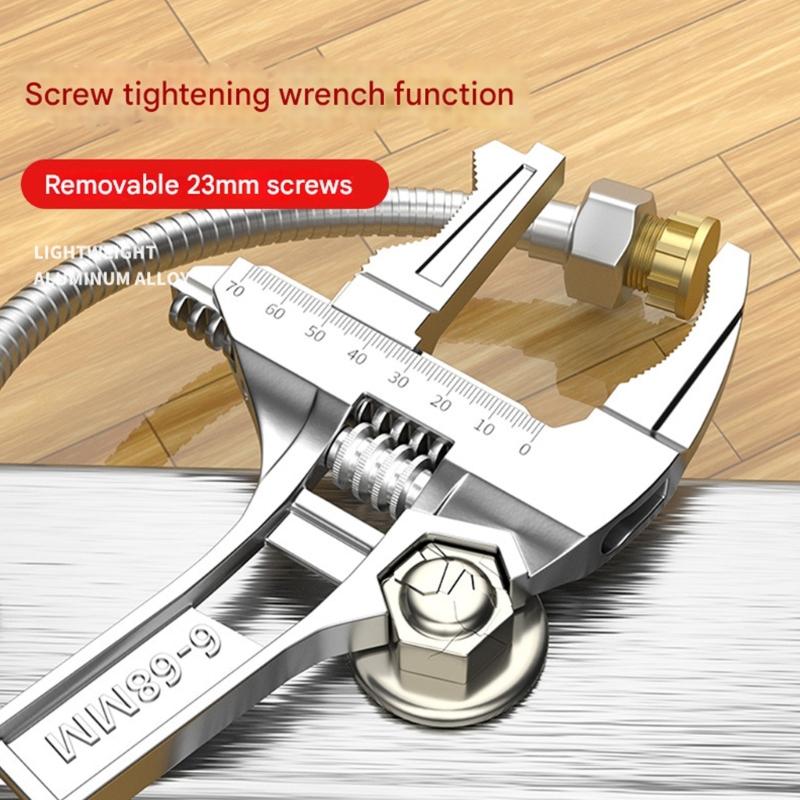 6-68mm Adjustable Double Use Wrench Pipe Wrench for Faucet/Connecting Pipe/Shower Head Hand Tool for Water Pipe
