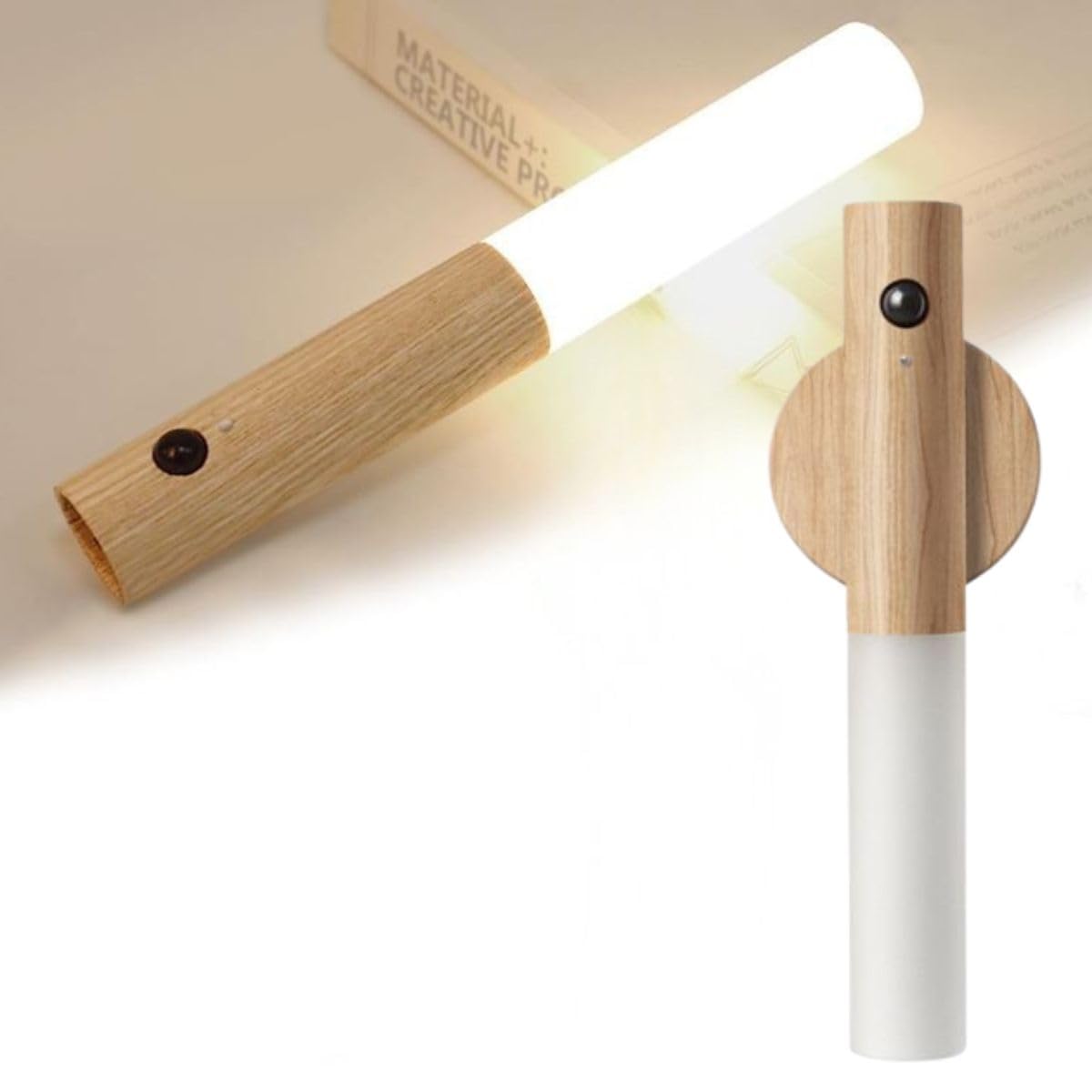 

Domestic Brand LED Sensor Light Automatic Indoor Indirect Wood Grain No Wiring Compact or Refrigerator Closet [Kouizam] Light, Sensor, On/Off,
