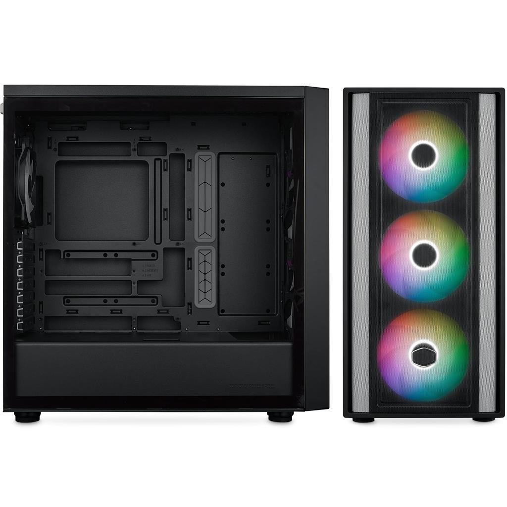 Cooler Master MasterBox 600 Back Wiring Radiator Compatible with 4 ARGB Fans Mid Tower ATX PC Case Black CS9003 Motherboard/420mm MB600-KGNN-S00