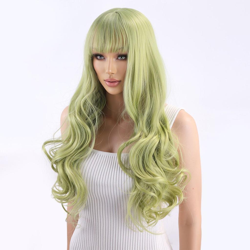 Fashionable Anime-Style Colored Wig: Women's Green Harajuku-Style Cosplay Wig