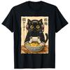 Funny Cat Gamer RaUnisex Graphic Japanese Kawaii Anime Gaming TShirt Y2k Kitten Eat Noodles Paly Video Game Unisexga Comic Clothes