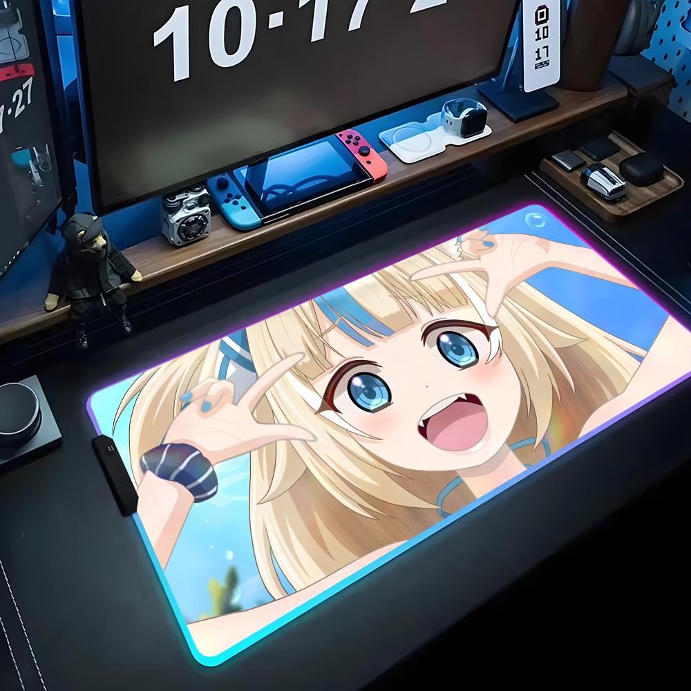 Sameko Saba Mouse Pad RGB Gaming Mousepad Big LED Pad PC Desk Mat Luminous Mouse Pad Large Keyboard Mats Table Rug With Backlit