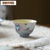 50ml Handbemalte Hortensien-Teetasse Traditionelle Tee-Schale Tasse Teeverkostung Persönliche Tasse Chazhan Meistertassen Trinkgeschirr Dekoration