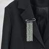 Simple Bead Chain Tassel Brooches for Women Vintage Silver Star Chain Pants Pin Clothing Decorate Pin Accessories