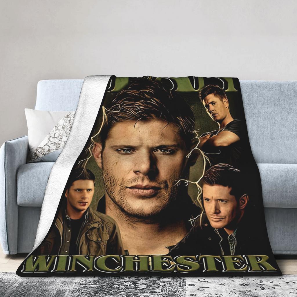Supernatural Dean Winchester Film Flannel Blanket Warm Throw Blanket for Couch Bed Decorative Print Bedspread Sofa Bed Cover
