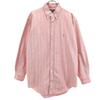 Striped Pattern Long Sleeve Oxford Button Down Shirt L Red Men's Used