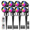 RGBW 12V Landscape Light: Colorful Plug-in Strip with Remote Control, Spotlight, and Courtyard Projector for Lawn Lighting.
