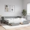 VidaXL Daybed with Trundle and Drawers Light Grey 80x200 Cm Fabric 3196609
