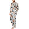 Herren Halloween-Print Lockere Passform Pyjama-Set für Freizeit-Schlafbekleidung