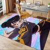 "Anime Character Inspired Purple and Yellow Uniform Cosplay Costume"Offic Chair Mat, K-pop Theme Carpet, Non-slip, Soft and Durable Leisure