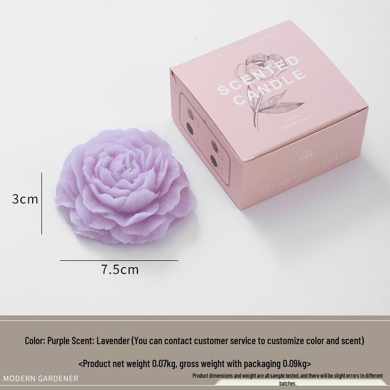 Pfingsrosenförmige Duftkerze - Duftendes Geschenk zum Muttertag