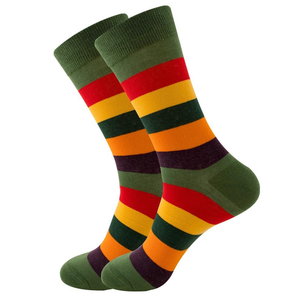 Striped multicolor street skateboarding funny socks for men and women