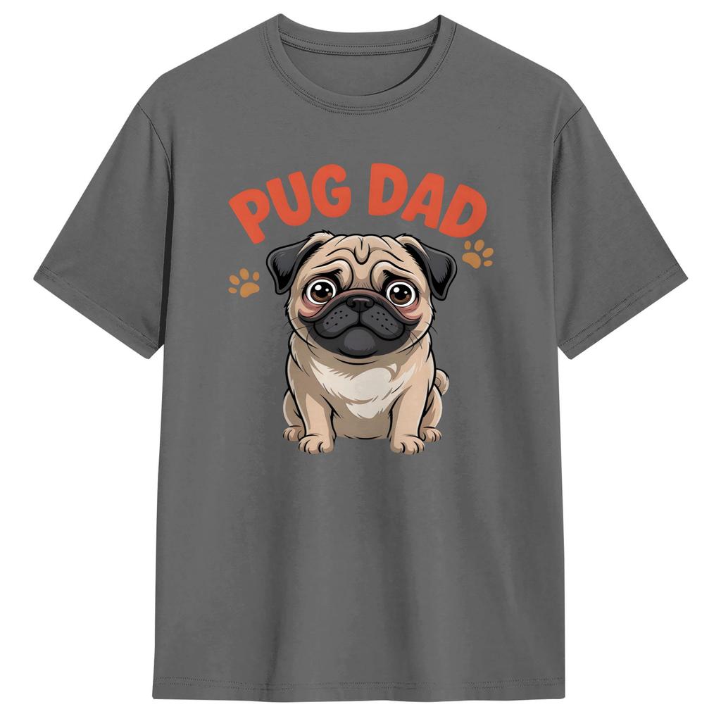 Fathers Day Tshirt Summer Pug Dad Hipster T Shirts Unisex 100 Cotton O Neck 4xl 5xl 6xl Top Tees Shortsleeved Y2k Fun Tops