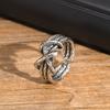 Retro Woven Metal Ring for Men Boys,Irregular 3 Layers Knot Opening Ring,New Punk Jewelry Gifts