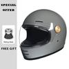 Retro Full Face Motorcycle Helmets DOT Certified Safety Protection Men Woman Unisex Classic Design Leather Full Helmet ABS Shell