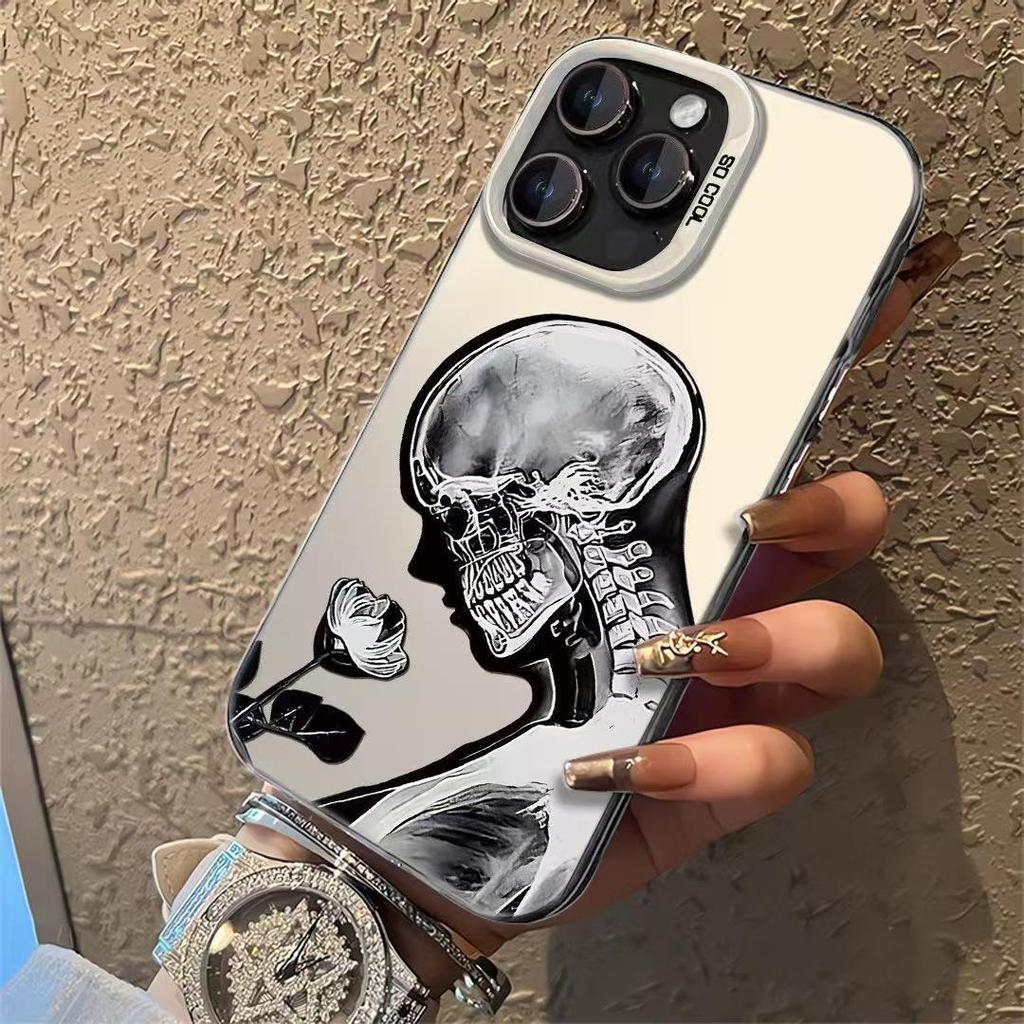 Rose Skull iPhone Case: Compatible with iPhone 13, 14, 15 Pro, Advanced 16, 17 Air