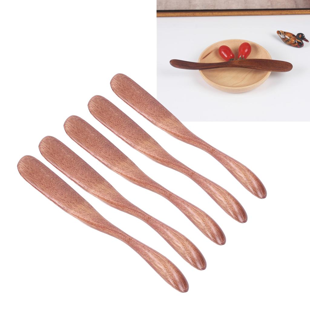 5PCS Wooden Knife Jam Cheese Spreader Tableware for Japanese for Bread Facial Mask
