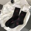 Fashion Art Painting Bow Literary Style With Mary Jane Shoes And Socks Women'S Medium Cotton Socks