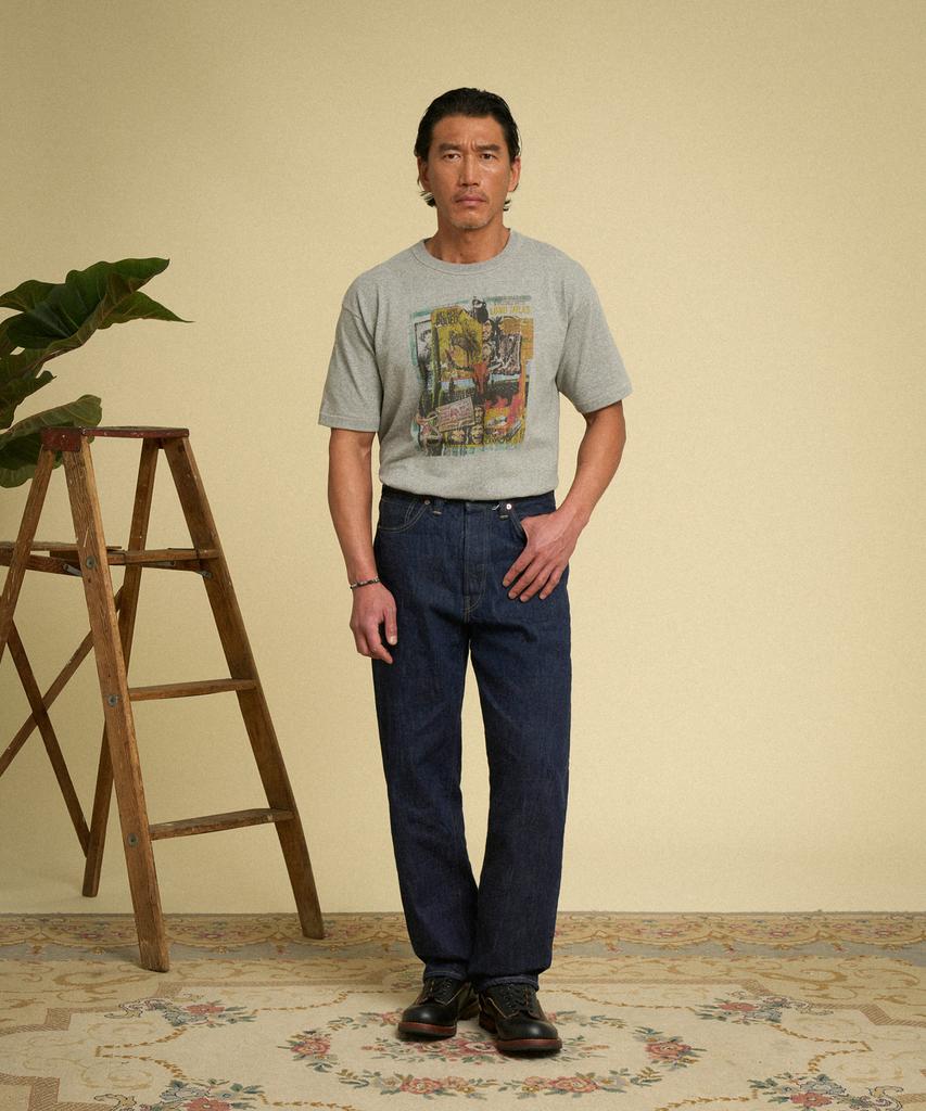 Beulonseun Western Collage Loopwheeled Graphic Tee Apricot