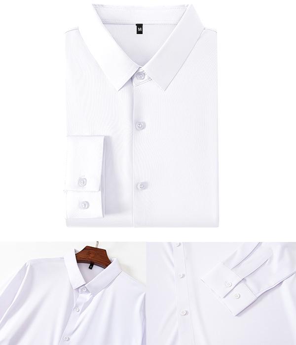 Sömlös Hög Elasticitet Fyrvägsstretch Skrynkelfri Herrskjorta i Europeisk Storlek