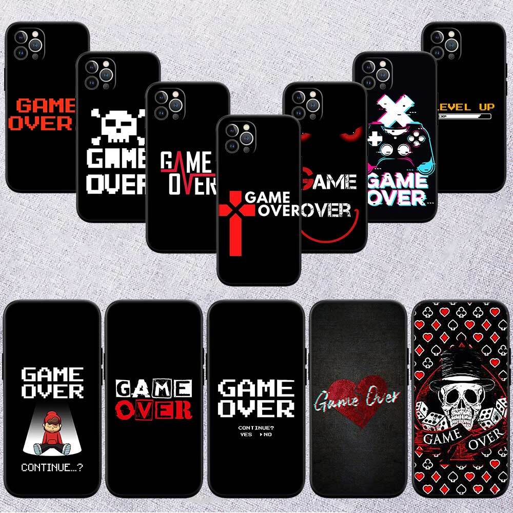 Game Over Shockproof Phone Case for iPhone 6 6s 7 8 11 12 13 14 15 16 17 16E XS Pro Max XR X SE Air