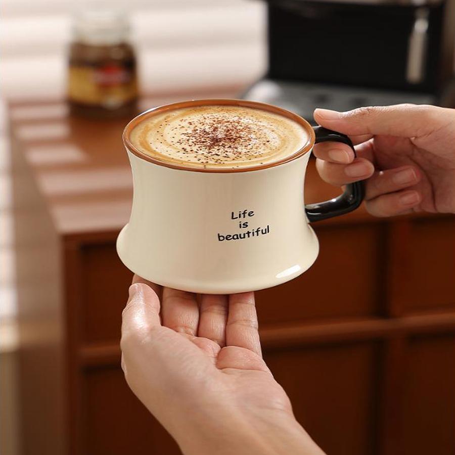 Uniquely designed, contrasting colors, 300ml gift box set, high-quality coffee and tea mug.