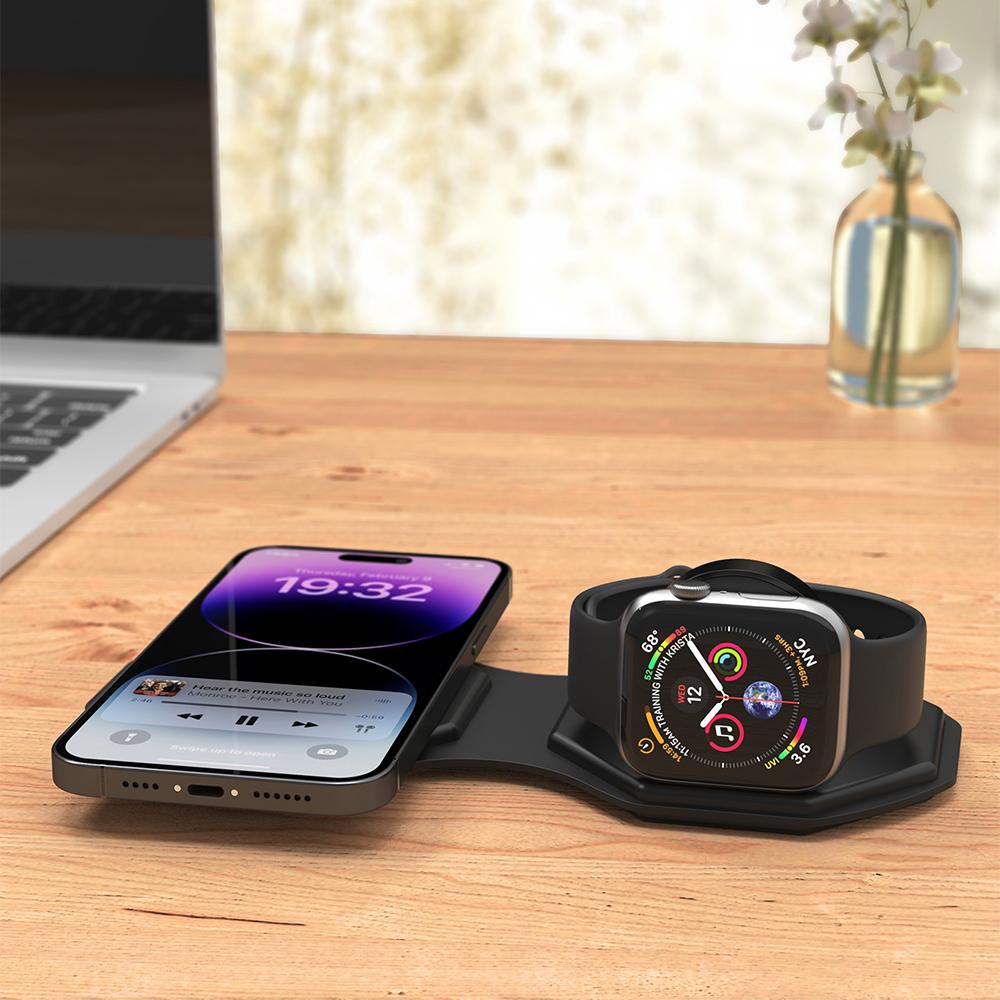 Foldable 2 In 1 Wireless Charger Pad For Apple Watch Ultra/8 15w Magnetic Wireless Charging For Iphone 11/12/13/14 Pro