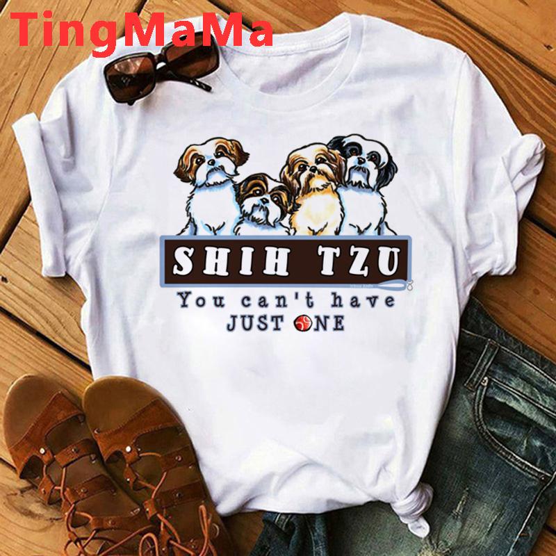Maminka Tričko Ženy Harajuku Letní topy Kreslený Shih Tzu Grafika Trička Kawaii Módní Unisex topy