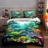 Colorful Dinosaur Forest Bedding Duvet Cover Sets Duvet Covers Pillowcases Gifts (1 * Duvet Cover 2 * Pillowcases, Without Duvet Insert)