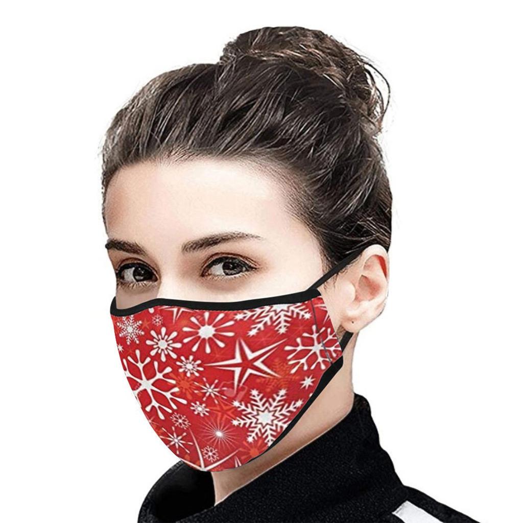 Activated Carbon Outdoor Mouth Christmas Print Face Mask  Mask