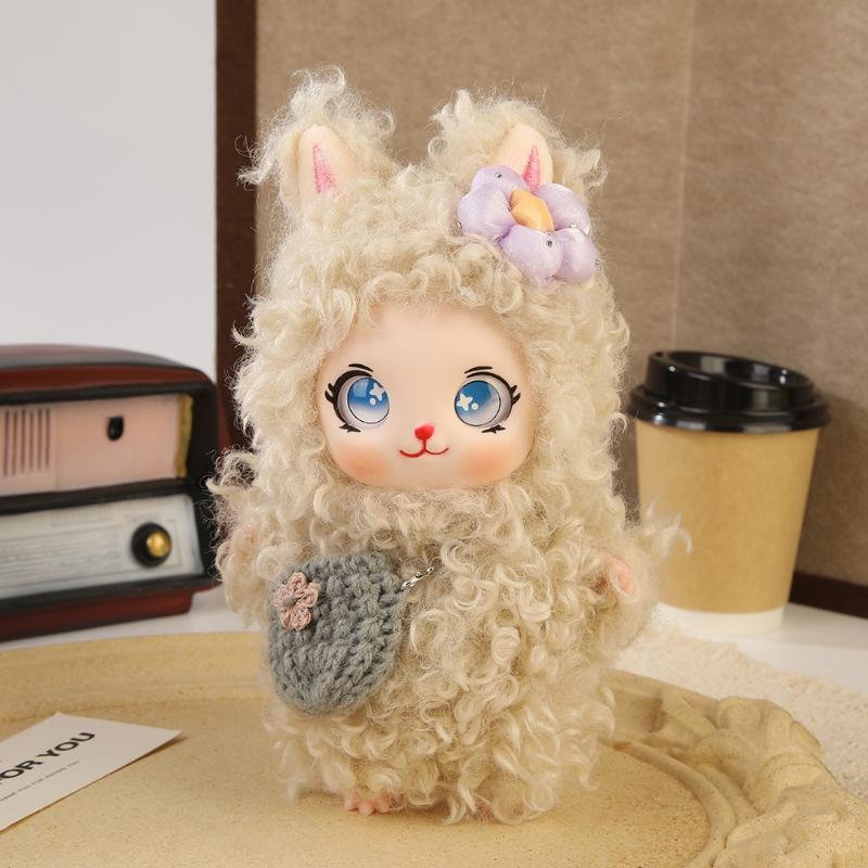 Cute Cat Plush Doll Keychain Kawaii Vinyl Face Bag Charm Soft Stuffed Backpack Pendant Collectible Gift For Girls Women