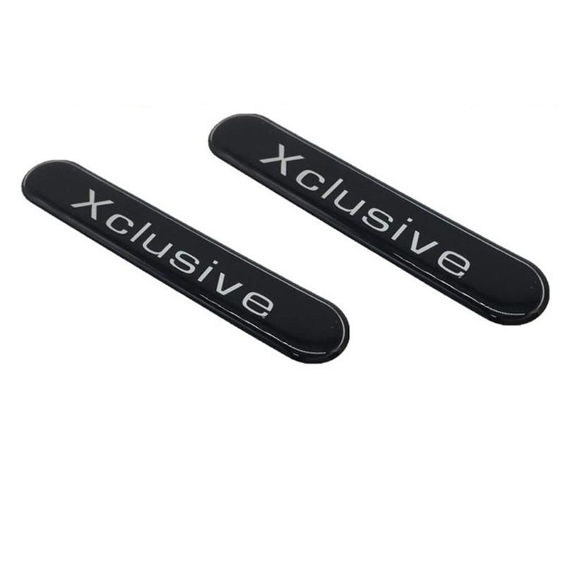2 Stücke Autoaufkleber 3D Xclusive Emblem Abzeichen Seitenspiegel Dekoration Reflektierende Aufkleber Universal für Smart Brabus black