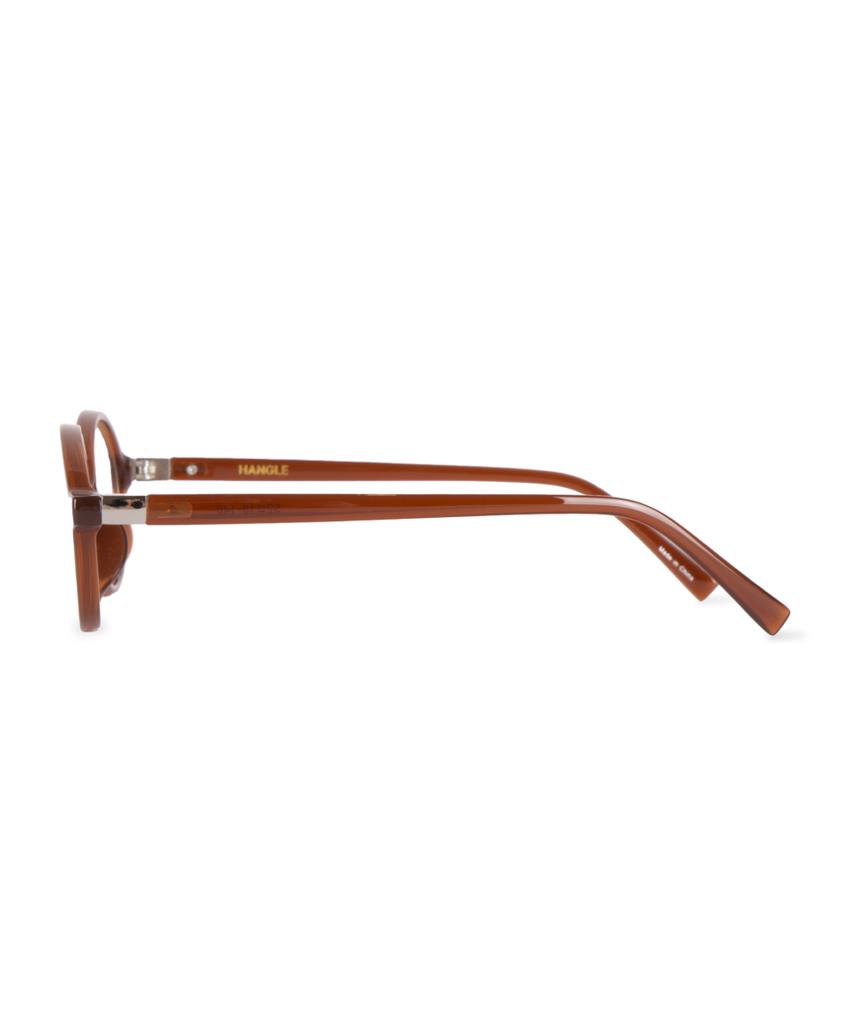 Hangeul [Blue Light Blocking] Geek Chic Oval Brown