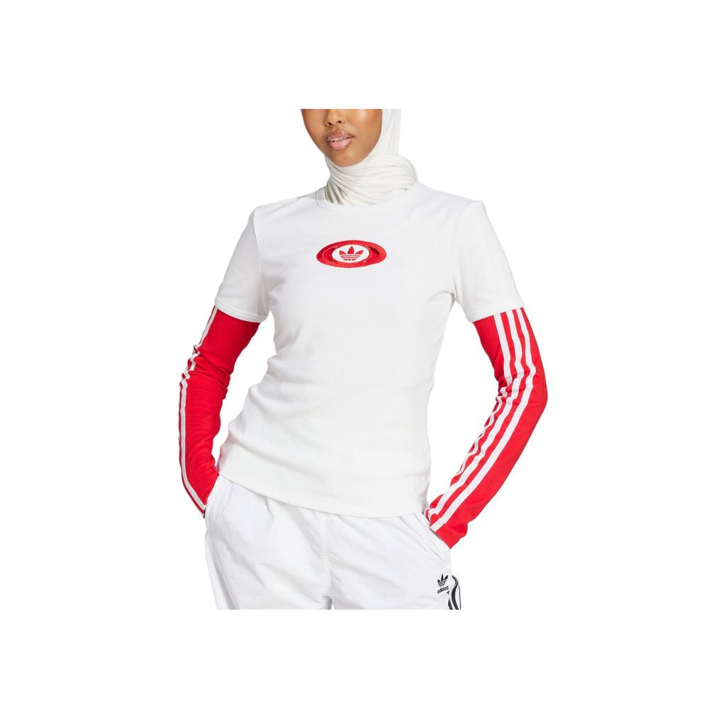 Adidas Originals Fashion Simple Round Neck Slim Fit Short Sleeve T-Shirt Women Tops White KA2687
