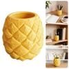 3D Printed Pineapple Shaped 2-in-1 Pen Holder & Plant Pot, Bright Yellow Pens Cup, Multi-Use Container for Stationery Makeup Brushes Succulents